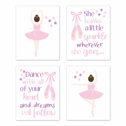 Ballerina Collection Wall Art Prints - Set of 4