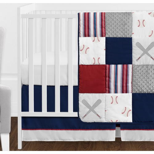 Baseball Patch Collection 11 Piece Bumperless Crib Bedding - alt image 1