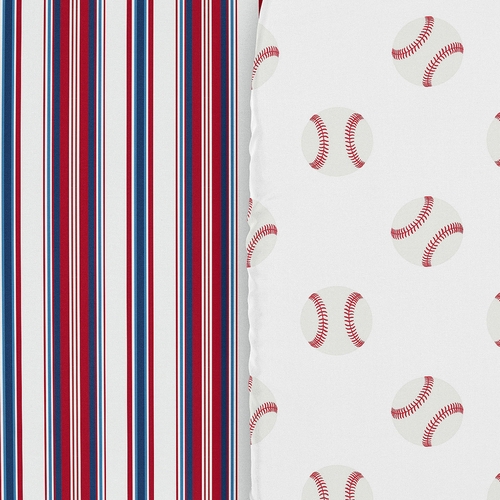 Baseball Patch Collection 2 Pack Baby Bassinet Fitted Sheets - alt image 4