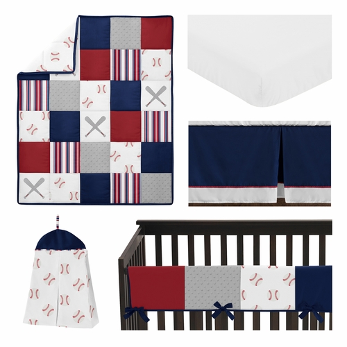 Baseball Patch Collection 5 Piece Crib Bedding - alt image 1