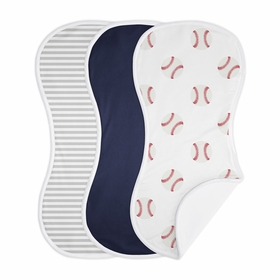 Baseball Patch Collection Absorbent Burp Cloths - 3 Pack Set