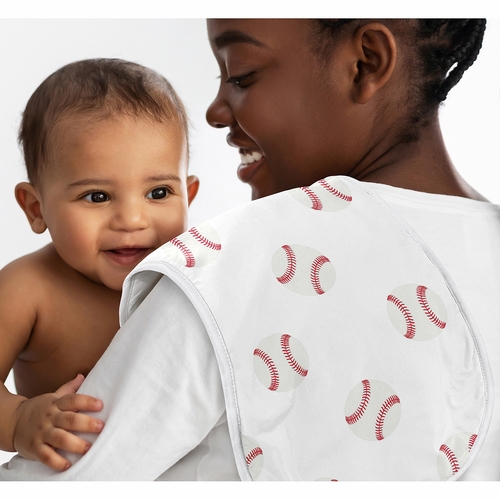 Baseball Patch Collection Absorbent Burp Cloths - 3 Pack Set - alt image 1