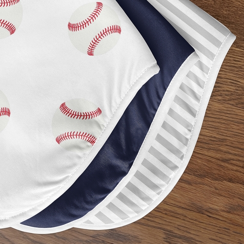 Baseball Patch Collection Absorbent Burp Cloths - 3 Pack Set - alt image 4