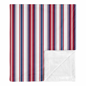 Baseball Patch Collection Baby Blanket - Stripe Print