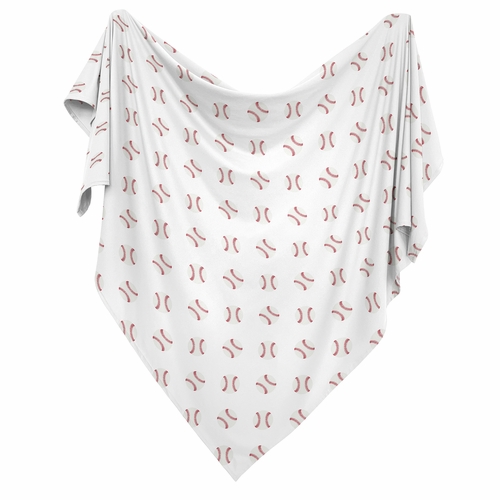 Baseball Patch Collection Baby Swaddle Blanket - alt image 1