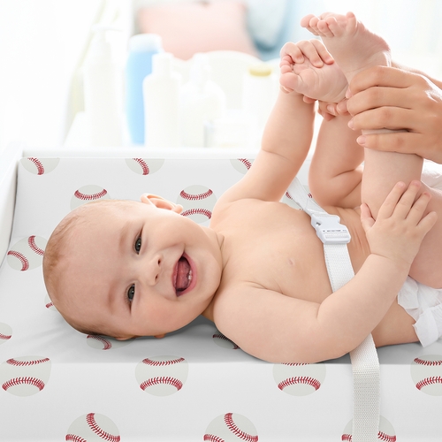 Baseball Patch Collection Changing Pad Cover Sheet - alt image 2