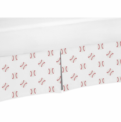 Baseball Patch Collection Crib Bed Skirt