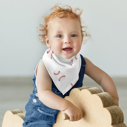 Baseball Patch Collection Fabric Bandana Baby Bibs - 3 Pack Set - alt image 3
