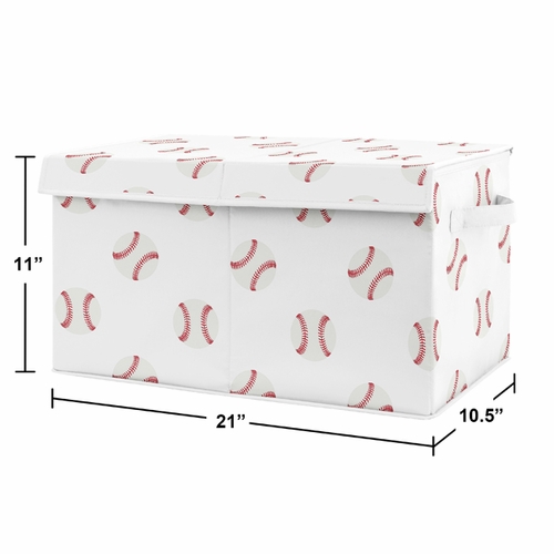 Baseball Patch Collection Fabric Toy Bin Storage - alt image 1