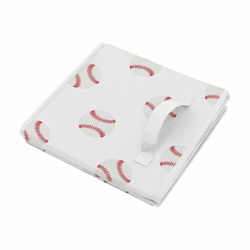 Baseball Patch Collection Fabric Toy Bin Storage - alt image 2