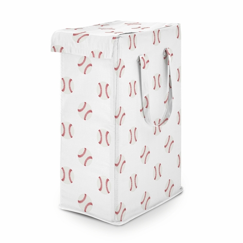 Baseball Patch Collection Laundry Hamper with Handles