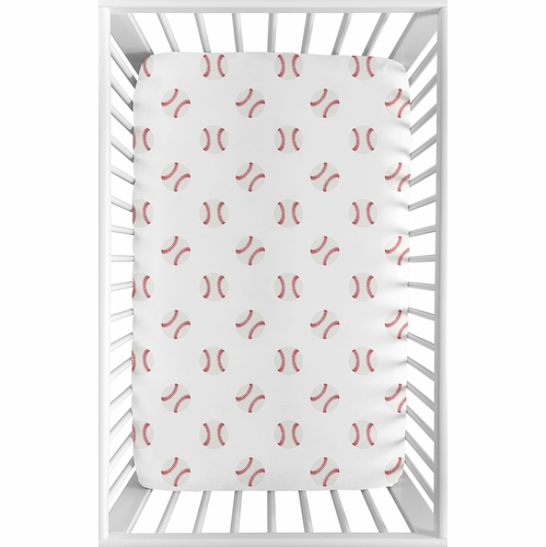 Baseball Patch Collection Mini Crib Sheet - alt image 1