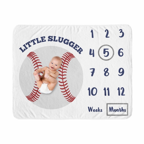 Baseball Patch Collection Monthly Milestone Baby Blanket