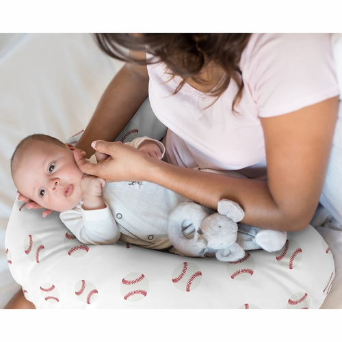 Baseball Patch Collection Nursing Breastfeeding Pillow Cover - alt image 1