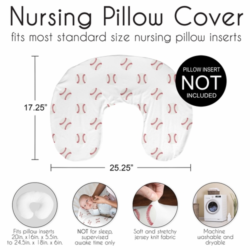 Baseball Patch Collection Nursing Breastfeeding Pillow Cover - alt image 5