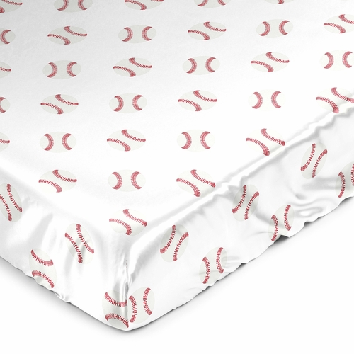 Baseball Patch Collection Satin Fitted Crib Sheet
