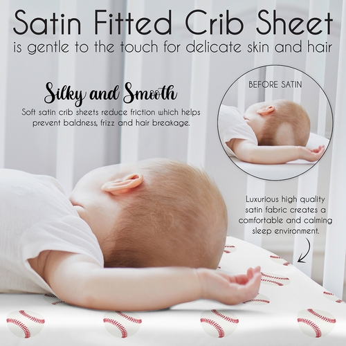 Baseball Patch Collection Satin Fitted Crib Sheet - alt image 4