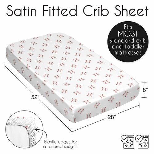 Baseball Patch Collection Satin Fitted Crib Sheet - alt image 5
