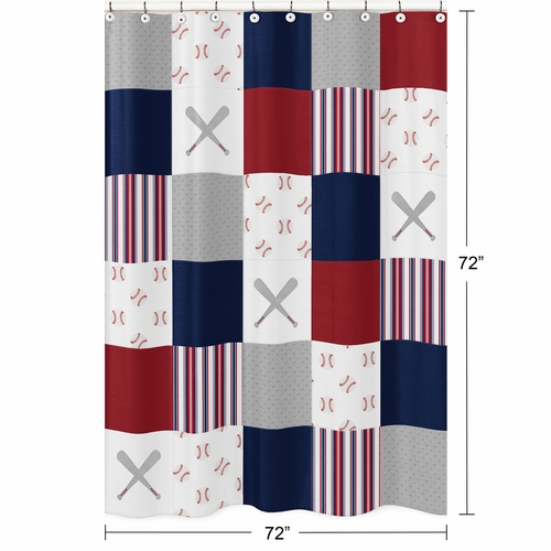 Baseball Patch Collection Shower Curtain - alt image 4