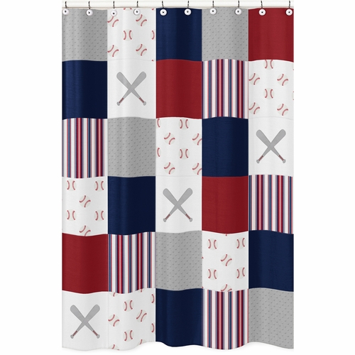 Baseball Patch Collection Shower Curtain