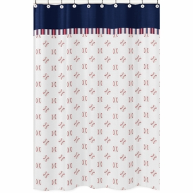 Baseball Patch Collection Shower Curtain - Baseball Print