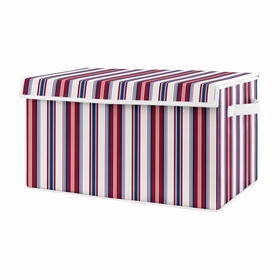 Baseball Patch Collection Stripe Print Fabric Toy Bin Storage