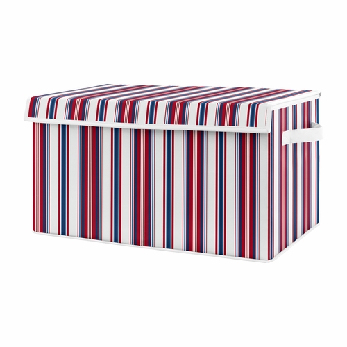 Baseball Patch Collection Stripe Print Fabric Toy Bin Storage