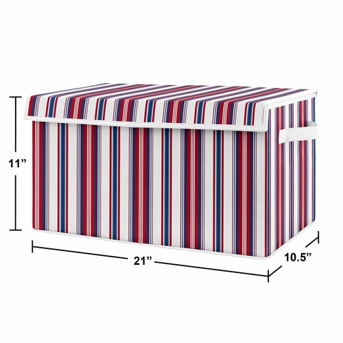 Baseball Patch Collection Stripe Print Fabric Toy Bin Storage - alt image 2