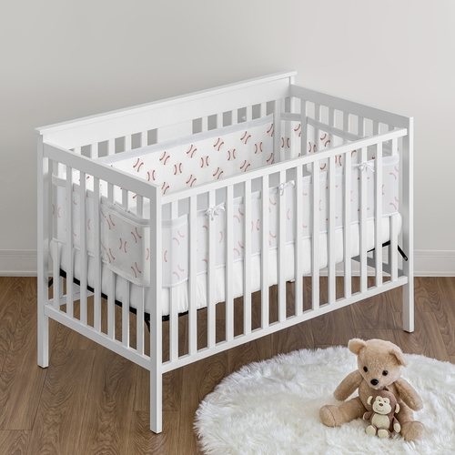 Baseball Patch Collection Sweet Jojo Designs + BreathableBaby Breathable Mesh Crib Liner - alt image 1