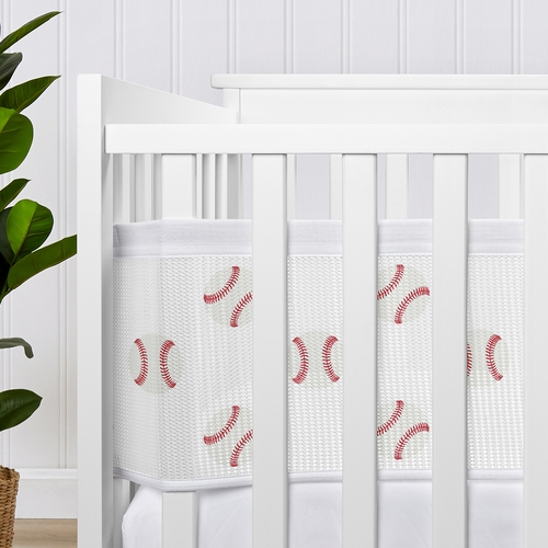Baseball Patch Collection Sweet Jojo Designs + BreathableBaby Breathable Mesh Crib Liner - alt image 3