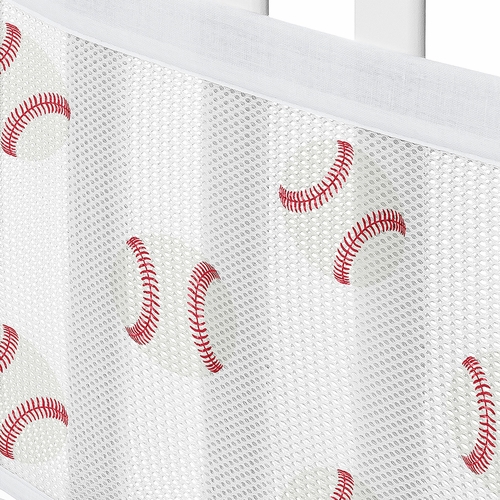 Baseball Patch Collection Sweet Jojo Designs + BreathableBaby Breathable Mesh Crib Liner - alt image 4