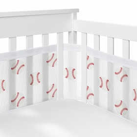 Baseball Patch Collection Sweet Jojo Designs + BreathableBaby Breathable Mesh Crib Liner