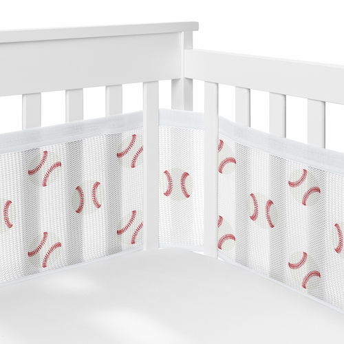 Baseball Patch Collection Sweet Jojo Designs + BreathableBaby Breathable Mesh Crib Liner