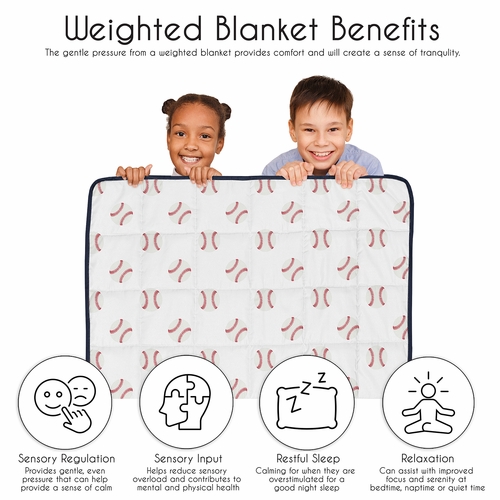 Baseball Patch Collection Toddler 5lbs Weighted Blanket for Kids - alt image 4