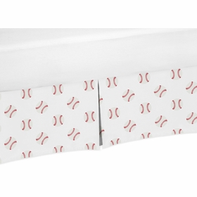 Baseball Patch Collection Twin Bed Skirt