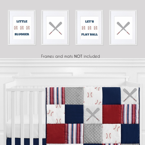 Baseball Patch Collection Wall Art Prints - Set of 4 - alt image 1