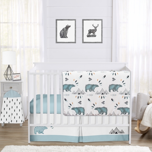 Bear Mountain 4 Piece Bumperless Crib Bedding Collection