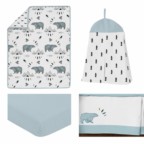 Bear Mountain 4 Piece Bumperless Crib Bedding Collection - alt image 1