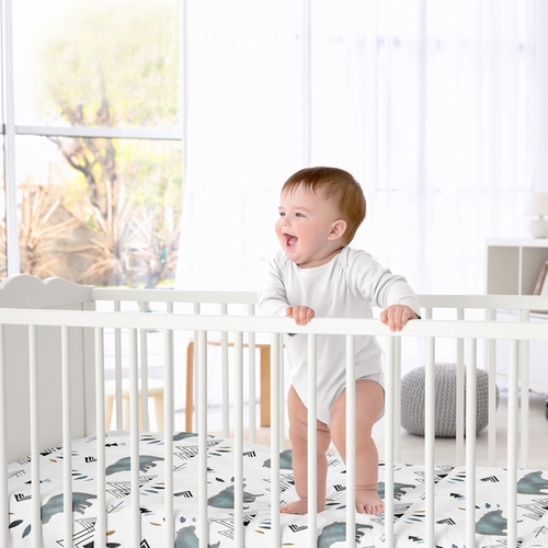 Bear Mountain Collection Crib Sheet - Bear Mountain Print - alt image 1