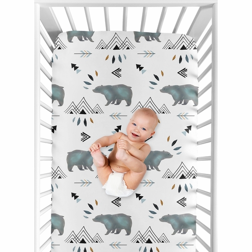 Bear Mountain Collection Crib Sheet - Bear Mountain Print - alt image 3