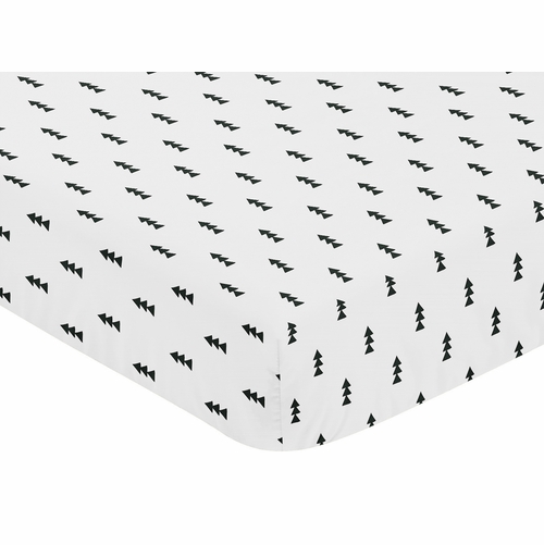 Bear Mountain Collection Crib Sheet - Triangle Tree Print - alt image 2