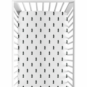 Bear Mountain Collection Crib Sheet - Triangle Tree Print