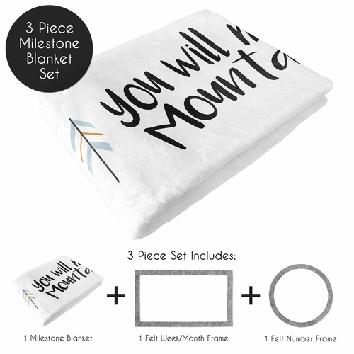 Bear Mountain Collection Monthly Milestone Baby Blanket - alt image 1