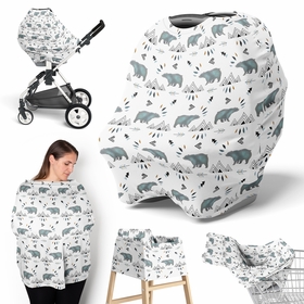 Bear Mountain Collection Multi Use Baby Car Seat and Nursing Cover