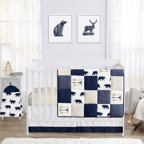 Big Bear 4 Piece Bumperless Crib Bedding Collection