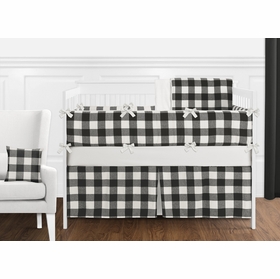 Black and White Buffalo Check 9 Piece Crib Bedding Collection