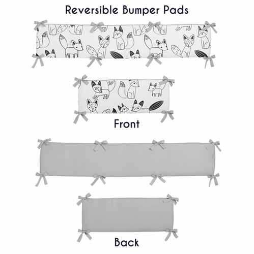 Black and White Fox 9 Piece Crib Bedding Collection - alt image 1