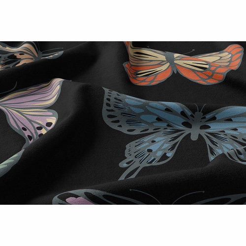 Black Butterfly Collection Queen Duvet Cover Bedding Set - alt image 3