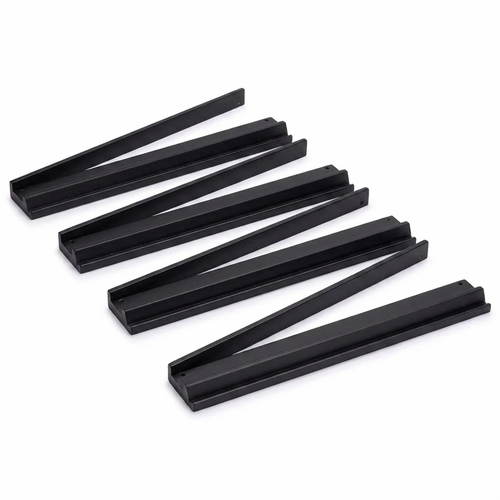 Black Wooden Mahjong Racks with Pushers (17in.) & Travel Bag - Set of 4