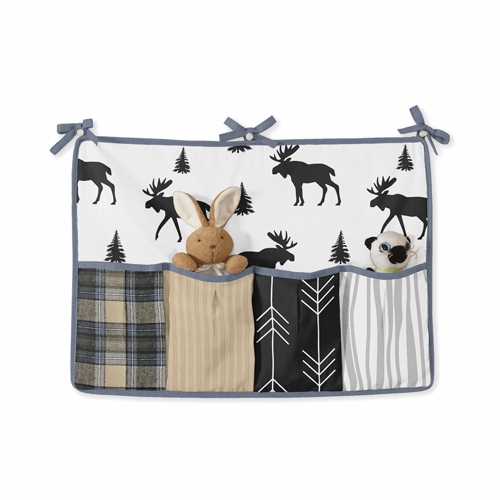 Blue and Tan Rustic Patch 9 Piece Crib Bedding Collection - alt image 4